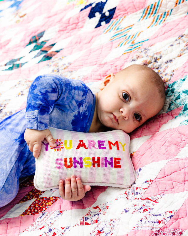 You Are My Sunshine Mini Needlepoint Pillow - Furbish Studio
