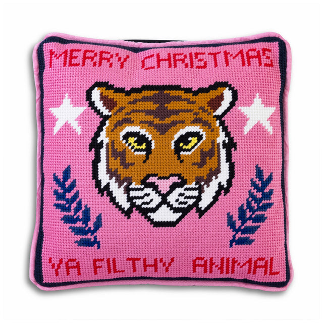 Filthy Animal Needlepoint Pillow - Furbish Studio