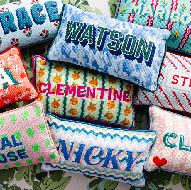 Custom Needlepoint Pillow Test - Furbish Studio