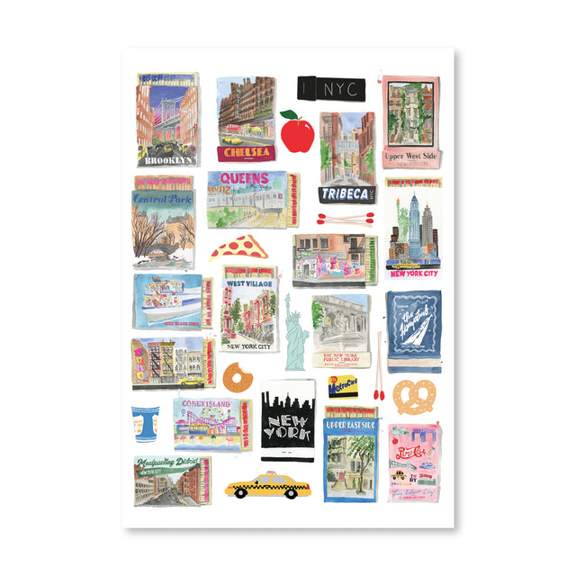 NYC Boroughs Matchbook Print - Furbish Studio