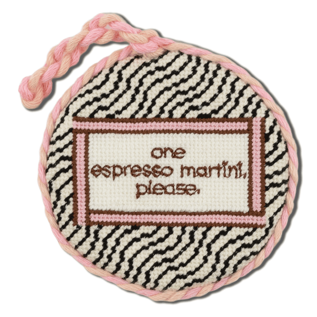 Needlepoint Ornament - Espresso Martini - Furbish Studio