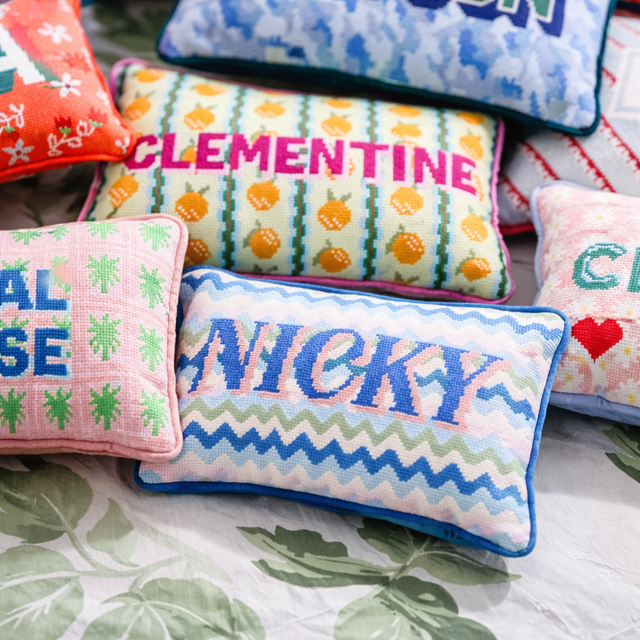 The Personalized Needlepoint Pillow - Furbish Studio