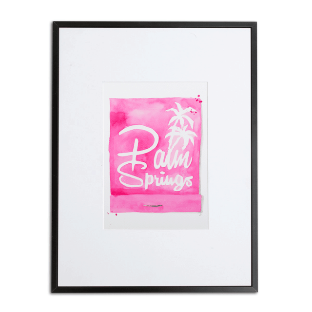 Furbish Studio - Palm Springs Matchbook Watercolor Print small framed